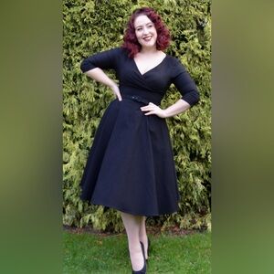 Pinup Couture Classic Black Long Sleeve Dress